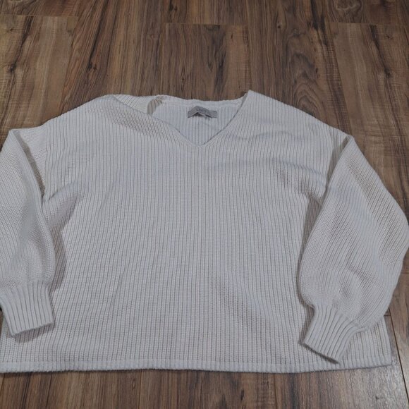 Loft cream ribbed sweater 100% cotton size small - Picture 1 of 7